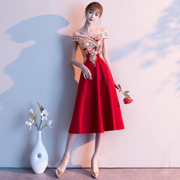 ethnic clothing pregnant women elegant slash neck banquet gown exquisite appliques trim bride wedding dresses burgundy formal party dress, Red
ethnic clothing pregnant women elegant slash neck banquet gown exquisite appliques trim bride wedding dresses burgundy formal party dress, Red