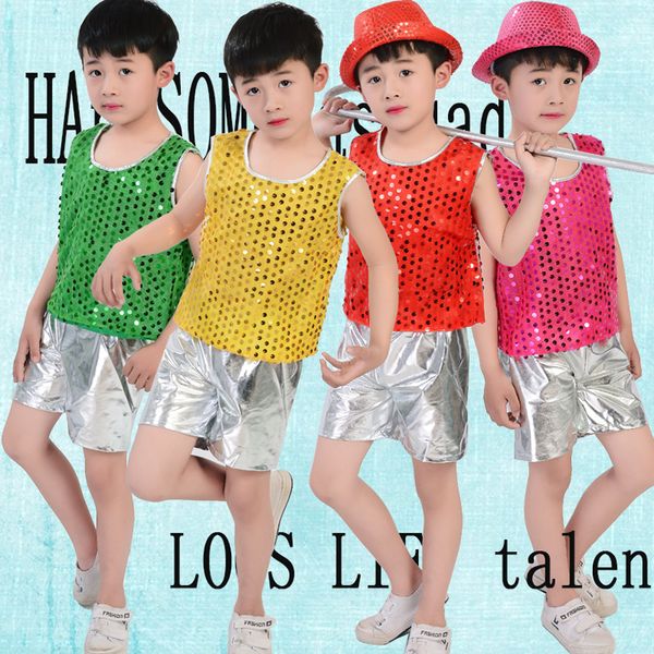 2021 new pub style hip hop children jazz ballroom dance costumes solid sequin shining vest+sier shorts for kids boys girls performance jv7u, White;black
2021 new pub style hip hop children jazz ballroom dance costumes solid sequin shining vest+sier shorts for kids boys girls performance jv7u, White;black