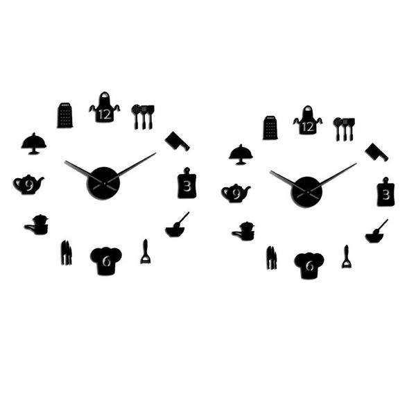 modern quartz clocks diy 3d big wall clock wall sticker clock with kitchen cooking tool pattern
modern quartz clocks diy 3d big wall clock wall sticker clock with kitchen cooking tool pattern