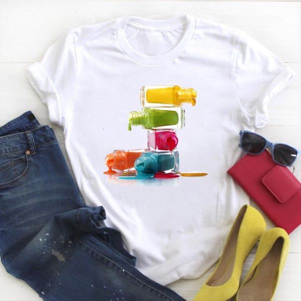 3d fingernail print korean fashion women t shirts beauty summer tee clothes womens graphic, White
3d fingernail print korean fashion women t shirts beauty summer tee clothes womens graphic, White