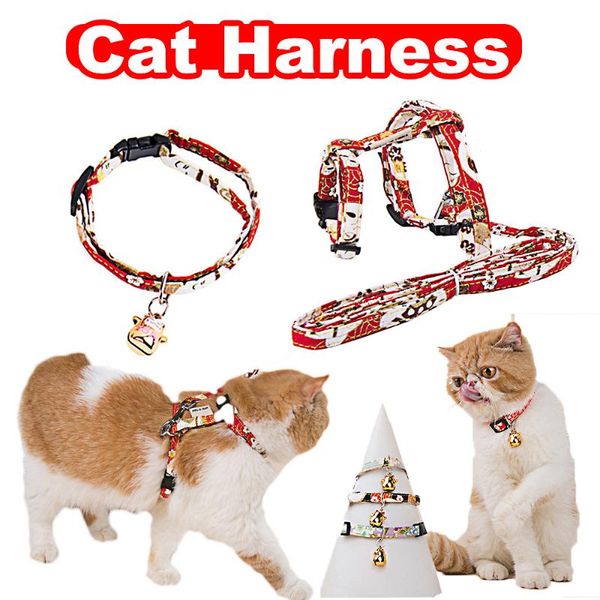 cat collars & leads collar with bell dog harness and leash set for kitten puppy pet vest accessories japenese patterns walking belt
cat collars & leads collar with bell dog harness and leash set for kitten puppy pet vest accessories japenese patterns walking belt