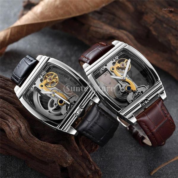 retro mechanical automatic men wrist watch sport waterproof wristwatches, Slivery;brown
retro mechanical automatic men wrist watch sport waterproof wristwatches, Slivery;brown