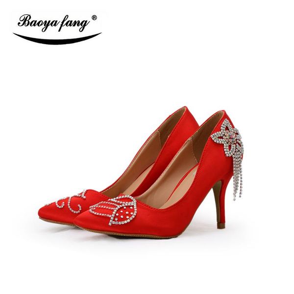 dress shoes baoyafang red pointed toe womens wedding bride tassels silver crystal ladies single bridesmaid party 8cm, Black
dress shoes baoyafang red pointed toe womens wedding bride tassels silver crystal ladies single bridesmaid party 8cm, Black