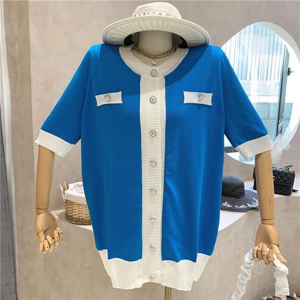 women's knits & tees clothing summer 2021 fashion design sense loose medium length knit coat versatile thin contrast cardigan top, White
women's knits & tees clothing summer 2021 fashion design sense loose medium length knit coat versatile thin contrast cardigan top, White