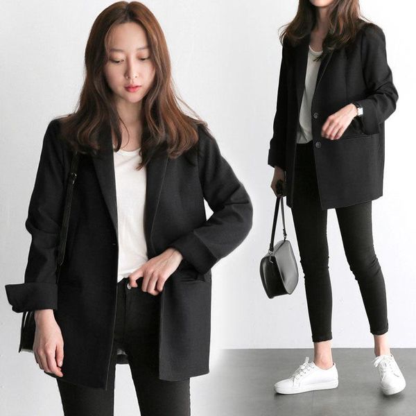 women's suits & blazers spring autumn coat elegant long sleeve slim blazer jacket women casual solid color lady office suit plus size, White;black
women's suits & blazers spring autumn coat elegant long sleeve slim blazer jacket women casual solid color lady office suit plus size, White;black