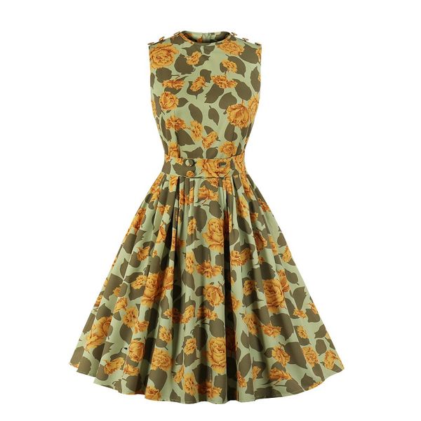 women casual summer dress lady korean style vintage floral printed sleeveless dress bow midi summer dress vestido 2021 new fashion, Black;gray
women casual summer dress lady korean style vintage floral printed sleeveless dress bow midi summer dress vestido 2021 new fashion, Black;gray