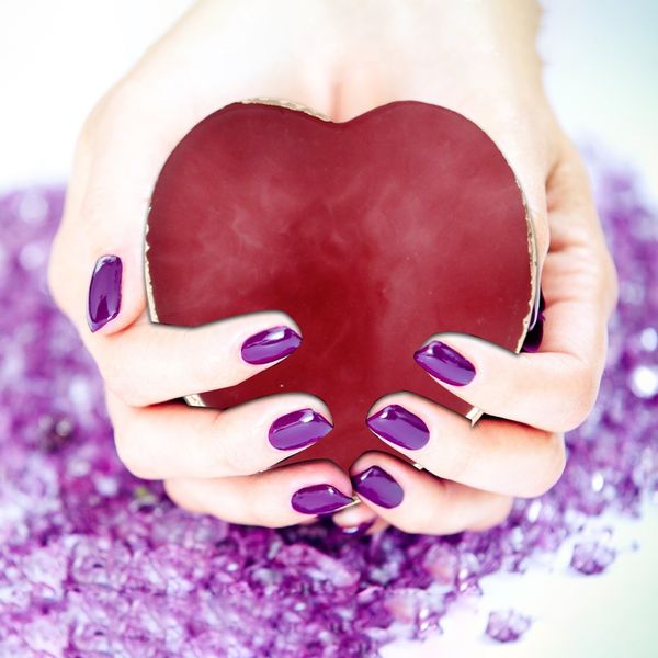 nail color mixing display manicure heart resin nail tips drawing palette