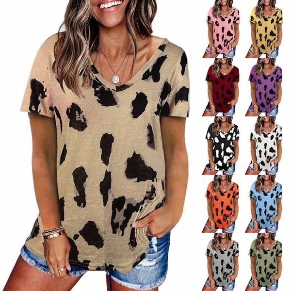 women's t-shirt 2021 european and american spring summer wear loose large leopard print casual short sleeve women, White
women's t-shirt 2021 european and american spring summer wear loose large leopard print casual short sleeve women, White