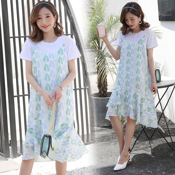 maternity dresses 2021 summer sets short sleeve t-shirt+sling chiffon dress 2pcs pregnant women loose o-neck pregnancy clothes, White
maternity dresses 2021 summer sets short sleeve t-shirt+sling chiffon dress 2pcs pregnant women loose o-neck pregnancy clothes, White