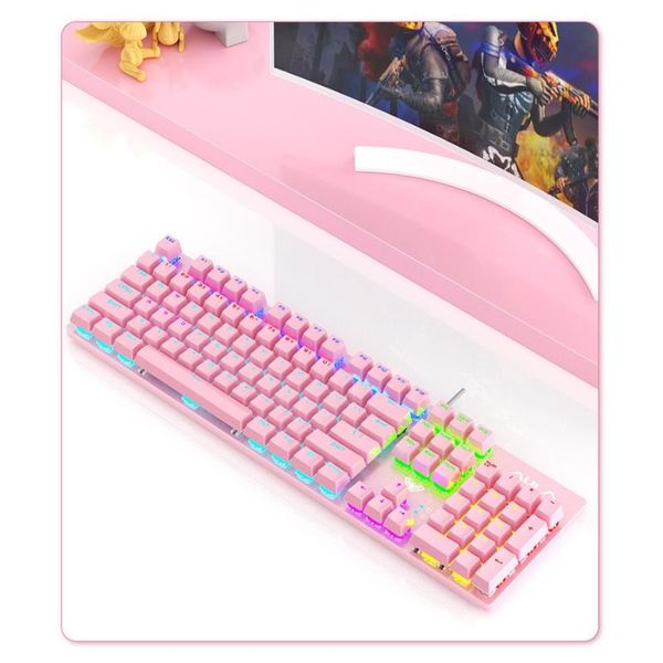 pink color green mechanical shaft gaming keyboard 104 keys layout mixed backlit gaming keyboard for notebook deskpc
pink color green mechanical shaft gaming keyboard 104 keys layout mixed backlit gaming keyboard for notebook deskpc