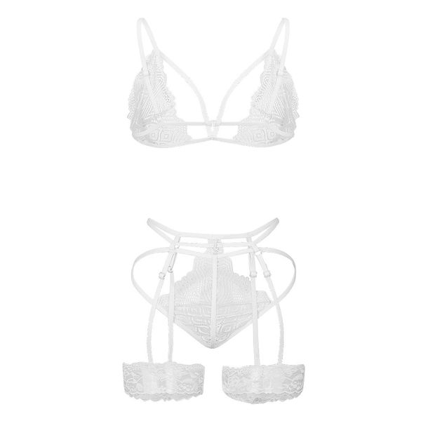 3Pieces/Lot Sexy Lace Embroidery Women Lingerie Solid Cross Bandage Bra Ultrathin Breathable G-string Temptation Sexy Underwear lenceria, White
3Pieces/Lot Sexy Lace Embroidery Women Lingerie Solid Cross Bandage Bra Ultrathin Breathable G-string Temptation Sexy Underwear lenceria, White