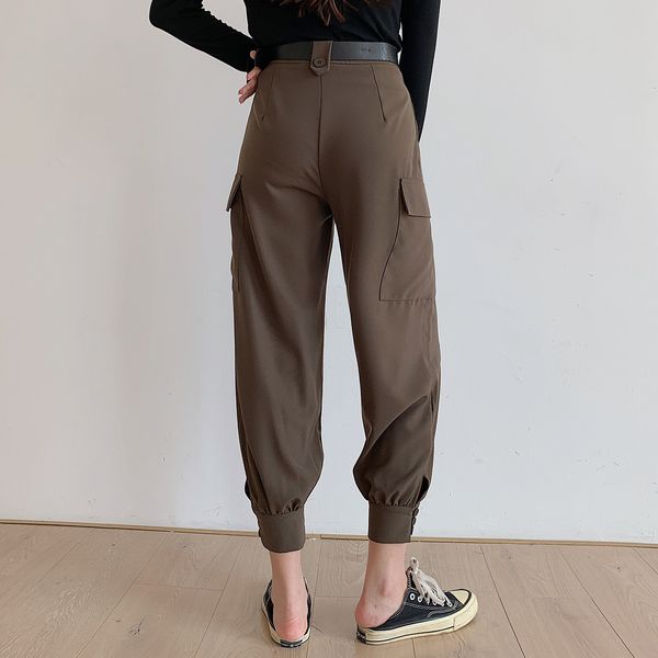 autmn 2021 new ankle length women casual female trousers outwear high waist harem pants onih, Black;white
autmn 2021 new ankle length women casual female trousers outwear high waist harem pants onih, Black;white
