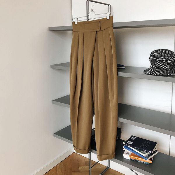 high waist hook loop suit women's autumn loose wide leg mop oblique placket pants 2aqc, Black;white
high waist hook loop suit women's autumn loose wide leg mop oblique placket pants 2aqc, Black;white