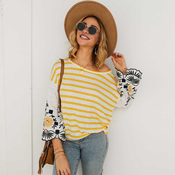 2021 fashion t shirts design elements embroidered stripe in autumn and winter of, White
2021 fashion t shirts design elements embroidered stripe in autumn and winter of, White