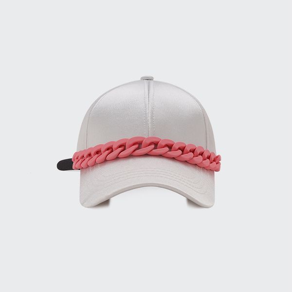 net red large chain decorative satin mercerized baseball fashion trendy street cap usa sun hat, Black;white
net red large chain decorative satin mercerized baseball fashion trendy street cap usa sun hat, Black;white