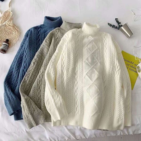 2021new sweaters in autumn winter of 2019 men's high necked sweater with loose fitting and lazy style, White;black
2021new sweaters in autumn winter of 2019 men's high necked sweater with loose fitting and lazy style, White;black