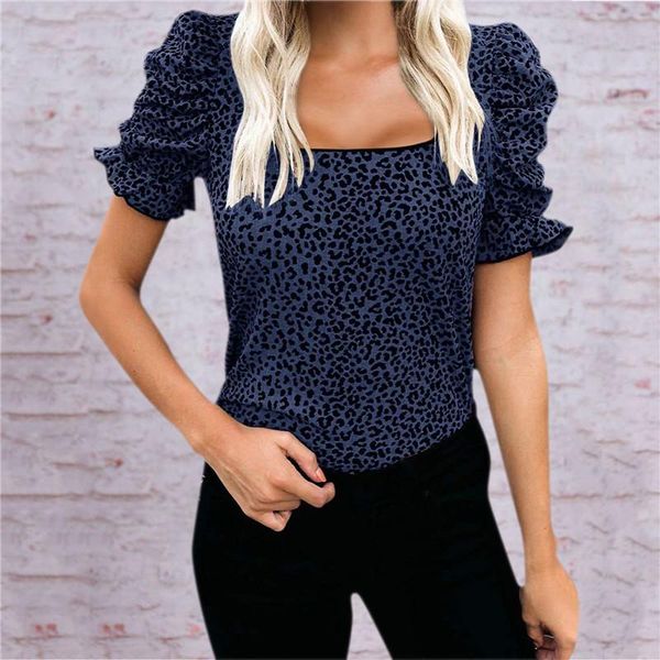 women's blouses & shirts summer leopard print for women clothing ruffles o-neck butterly short sleeves femme blusas y camisas, White
women's blouses & shirts summer leopard print for women clothing ruffles o-neck butterly short sleeves femme blusas y camisas, White