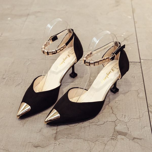 high-heeled 2021 women's summer fashion metal decoration sweet buckle party shoes t1f5, Black
high-heeled 2021 women's summer fashion metal decoration sweet buckle party shoes t1f5, Black