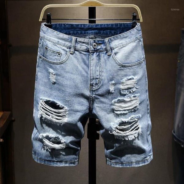 men's shorts summer jean south korean small straight youth five minute pants fashion old worn out, White;black
men's shorts summer jean south korean small straight youth five minute pants fashion old worn out, White;black