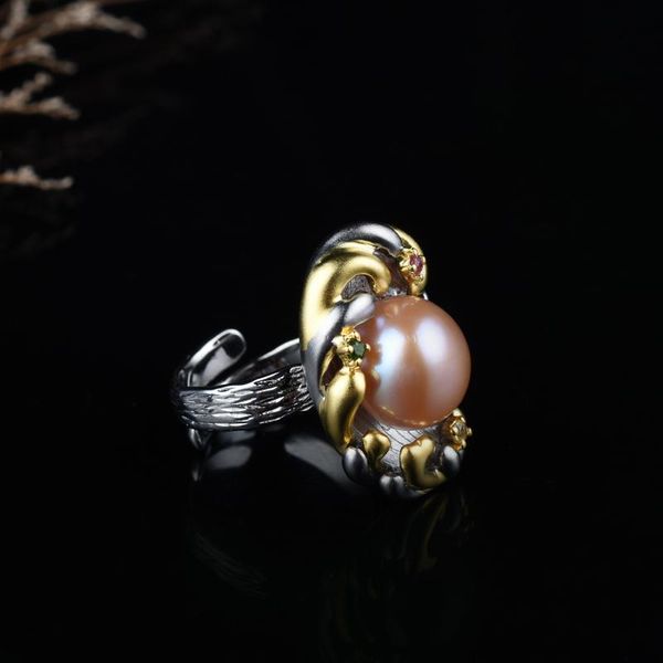 cluster rings jewelry original italian hand 925 silver pearl ring natural baroque, Golden;silver
cluster rings jewelry original italian hand 925 silver pearl ring natural baroque, Golden;silver