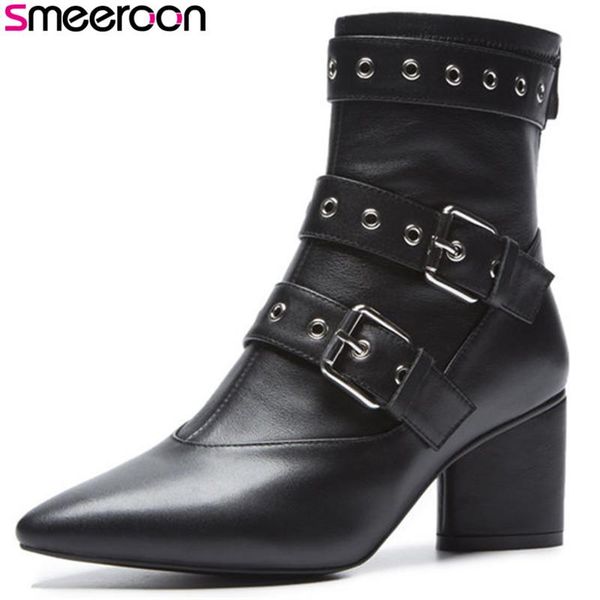 boots smeeroon 2021 fashion autumn winter women pointed toe high heels ankle quality genuine leather, Black
boots smeeroon 2021 fashion autumn winter women pointed toe high heels ankle quality genuine leather, Black