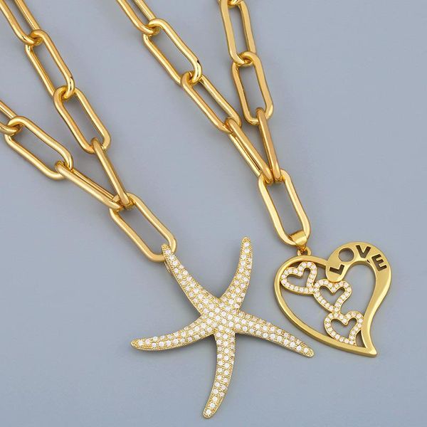 pendant necklaces long chain starfish necklace for women gold link big heart cz cubic zirconia fashion punk jewelry gift nker58, Silver
pendant necklaces long chain starfish necklace for women gold link big heart cz cubic zirconia fashion punk jewelry gift nker58, Silver