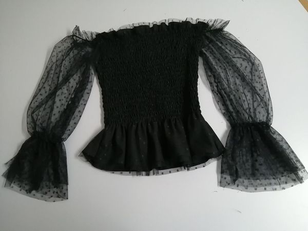 wsevypo new off shoulder blouse women mesh flare sleeve shirts summer fashion sheer long sleeve lace frill blouser, Black;green
wsevypo new off shoulder blouse women mesh flare sleeve shirts summer fashion sheer long sleeve lace frill blouser, Black;green