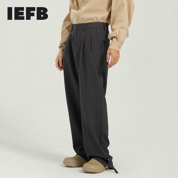 men's suits & blazers iefb men's fashionable spring gray suit pants all-match loose button bottom black trousers straight wide leg, White;black
men's suits & blazers iefb men's fashionable spring gray suit pants all-match loose button bottom black trousers straight wide leg, White;black