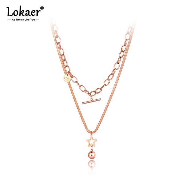 chains lokaer bohemia style titanium stainless steel double layer star pendant necklace for women trendy chain & link n21025, Silver
chains lokaer bohemia style titanium stainless steel double layer star pendant necklace for women trendy chain & link n21025, Silver