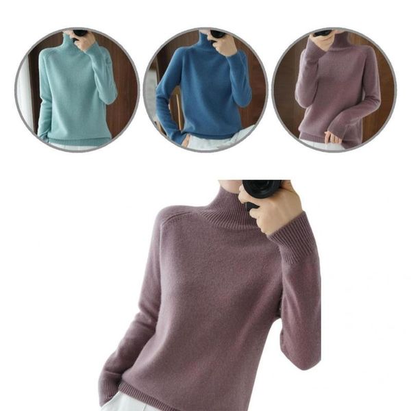 women's sweaters elegant simple high collar pullover lady base sweater elastic loose doe daily, White;black
women's sweaters elegant simple high collar pullover lady base sweater elastic loose doe daily, White;black