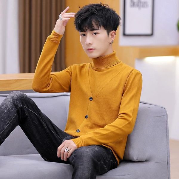 men's sweaters men fake two pieces fashion winter thick sweater pullover turtleneck clothes blue black single breasted, White;black
men's sweaters men fake two pieces fashion winter thick sweater pullover turtleneck clothes blue black single breasted, White;black