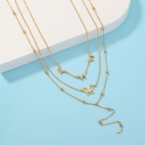 chains fashion multilayer butterfly shape pendant necklace lady gold chain gift jewelry, Silver
chains fashion multilayer butterfly shape pendant necklace lady gold chain gift jewelry, Silver