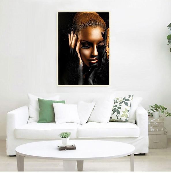 black gold nude african art woman oil painting on canvas cuadros posters and prints scandinavian wall picture for living room
black gold nude african art woman oil painting on canvas cuadros posters and prints scandinavian wall picture for living room