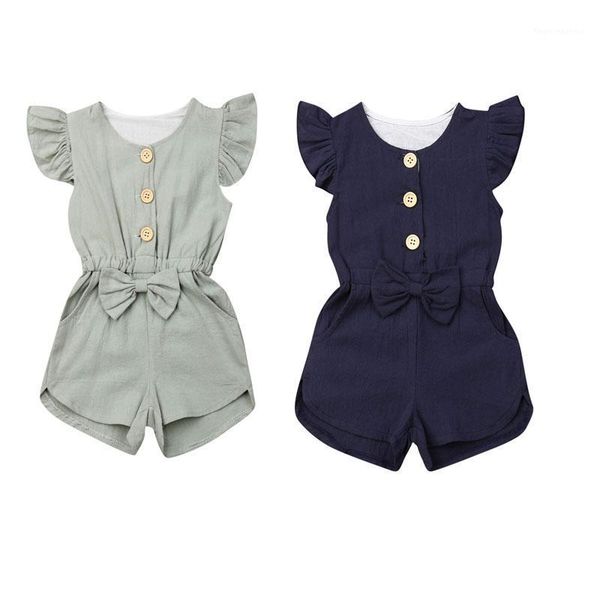 jumpsuits 1-6years ruffle short sleeve button decor rompers for toddler kids baby girls solid color princess summer clothing1, Blue
jumpsuits 1-6years ruffle short sleeve button decor rompers for toddler kids baby girls solid color princess summer clothing1, Blue