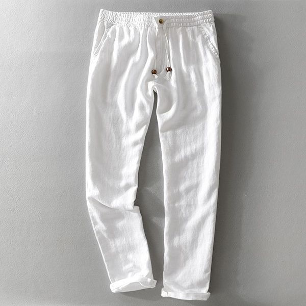 men's pants men spring and autumn fashion brand japan style vintage linen solid color straight male casual white trousers, Black
men's pants men spring and autumn fashion brand japan style vintage linen solid color straight male casual white trousers, Black