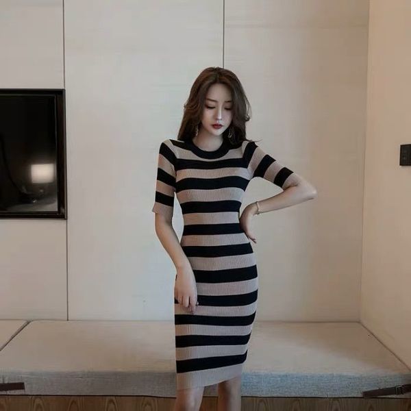 women 2021 summer o neck half sleeve knitted pencil stretch bodycon female solid es new striped casual vestidos a793piyi, Black;gray
women 2021 summer o neck half sleeve knitted pencil stretch bodycon female solid es new striped casual vestidos a793piyi, Black;gray