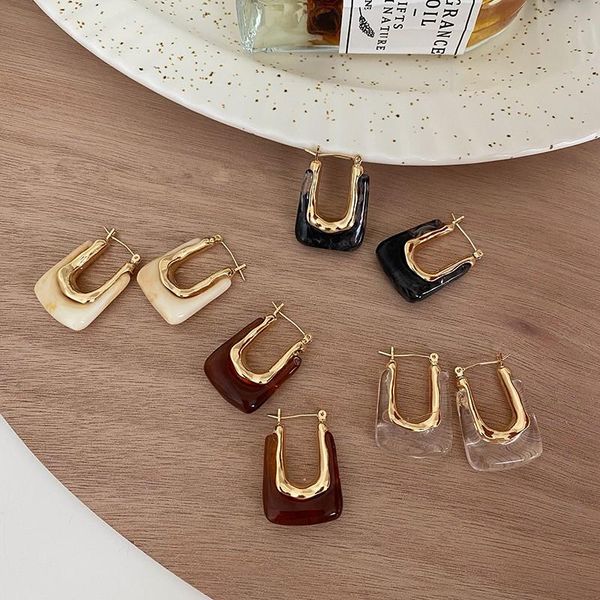 hoop & huggie aomu 2021 retro transparent colorful resin geometric c-shaped drop earrings for woman party travel jewelry gifts, Golden;silver
hoop & huggie aomu 2021 retro transparent colorful resin geometric c-shaped drop earrings for woman party travel jewelry gifts, Golden;silver
