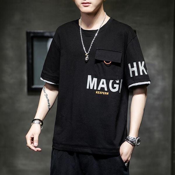 2021 short sleeved t-shirt men spring summer fashion trend pocket 100% cotton new arrival loose t-shirts male bknz, White;black
2021 short sleeved t-shirt men spring summer fashion trend pocket 100% cotton new arrival loose t-shirts male bknz, White;black