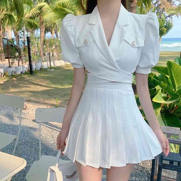 two piece dress vetement femme 2021 summer casual set women crop pleated mini skirts suits ensemble conjuntos de mujer 6zpo, White
two piece dress vetement femme 2021 summer casual set women crop pleated mini skirts suits ensemble conjuntos de mujer 6zpo, White