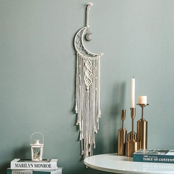 decorative objects & figurines moon macrame wall hanging for bedroom - boho handmade woven dream catcher home decor ornament craft gift
decorative objects & figurines moon macrame wall hanging for bedroom - boho handmade woven dream catcher home decor ornament craft gift