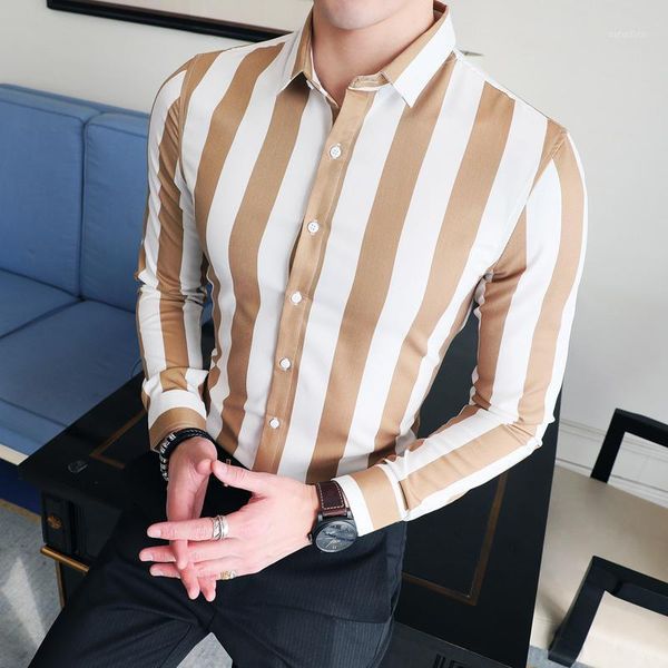 casual shirts for men 2021 slim fit business chemise homme formal dress mens clothing striped vintage camisas para hombre men's, White;black
casual shirts for men 2021 slim fit business chemise homme formal dress mens clothing striped vintage camisas para hombre men's, White;black