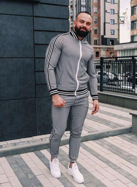men's tracksuits 2021 autumn gentlemen tracksuit set jackets sets men sportswear male suit pullover two piece casual, Gray
men's tracksuits 2021 autumn gentlemen tracksuit set jackets sets men sportswear male suit pullover two piece casual, Gray