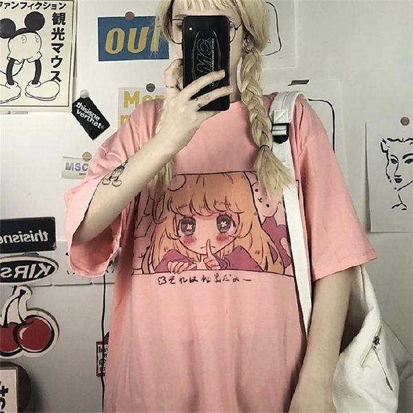 women's t-shirt cartoon women cute sweet girls japanese streetwear harajuku pink fun casual ulzzang vintage loose summer tee, White
women's t-shirt cartoon women cute sweet girls japanese streetwear harajuku pink fun casual ulzzang vintage loose summer tee, White