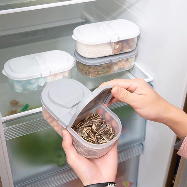 storage bottles & jars kitchen plastic double-compartment sealed food can with lid multi-purpose refrigerator box for grains
storage bottles & jars kitchen plastic double-compartment sealed food can with lid multi-purpose refrigerator box for grains