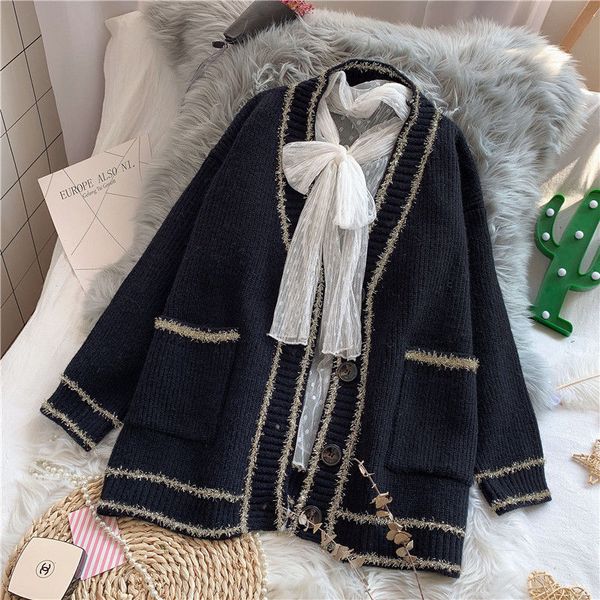2021 new women autumn winter fashion cardigan sweater female long sleeve v-neck knitted sweaters elegant casual knit outerwear l767rsr0, White;black
2021 new women autumn winter fashion cardigan sweater female long sleeve v-neck knitted sweaters elegant casual knit outerwear l767rsr0, White;black