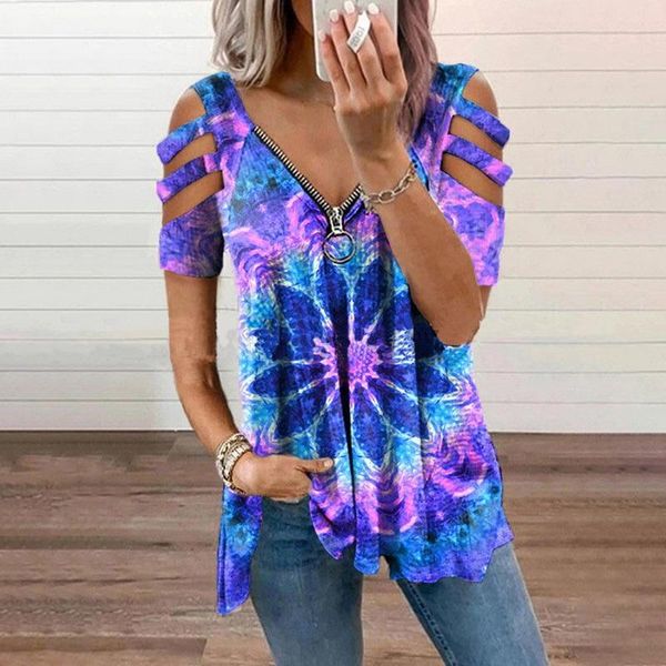 women's blouses & shirts deep v-neck zip ladies printed hollow sleeve elegant shirt summer casual loose clothing, White
women's blouses & shirts deep v-neck zip ladies printed hollow sleeve elegant shirt summer casual loose clothing, White