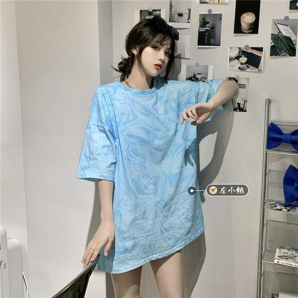 women's t-shirt summer o-neck loose tees ins hipster korean causal style blue short sleeve oversized t shirts clothing harajuku, White
women's t-shirt summer o-neck loose tees ins hipster korean causal style blue short sleeve oversized t shirts clothing harajuku, White