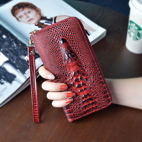 wallets vintage fashion leather 3d embossing alligator ladies crocodile long clutch women wallet female coin purses holder brand, Red;black
wallets vintage fashion leather 3d embossing alligator ladies crocodile long clutch women wallet female coin purses holder brand, Red;black