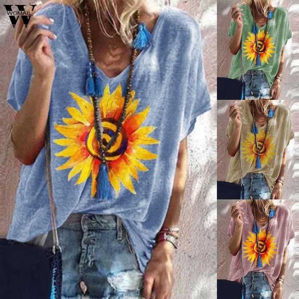 daisy bloem print women summer v-neck short mouw patchwork t-shirts causal harajuku plus size clothing t-shirt 6.13, White
daisy bloem print women summer v-neck short mouw patchwork t-shirts causal harajuku plus size clothing t-shirt 6.13, White
