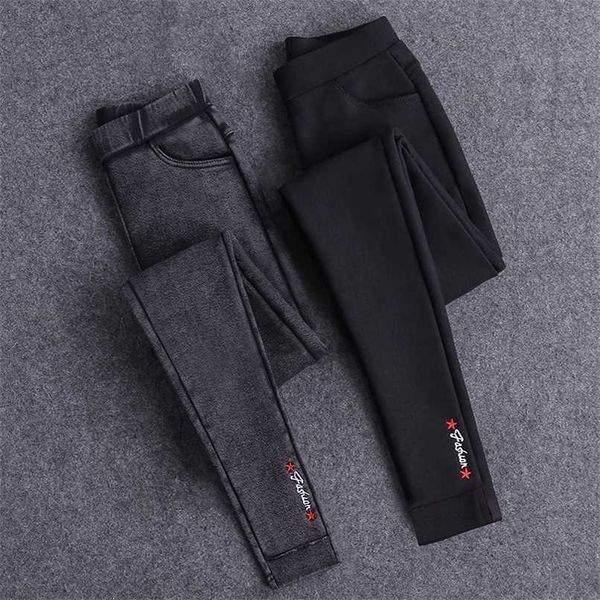 embroidery solid pencil pants women's full length leggings high waist stretch trousers female casual wear washed black 211112, Black;white
embroidery solid pencil pants women's full length leggings high waist stretch trousers female casual wear washed black 211112, Black;white